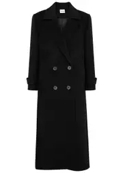 Aexae Double-breasted Wool Coat - Black - S (UK 8-10 / S) S (UK 8-10 / S)