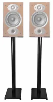 Black 37” Steel Speaker Stands For Polk Audio RTI A3 Bookshelf Speakers