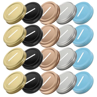 20 Pcs Piggy Bank Lid Mason Jar Banks Coin Lids for Toddler Canning Ring