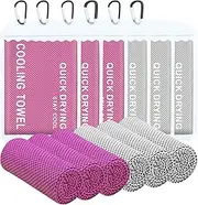 CYCLXY 6 Pack Cooling Towel (40"x12"),Cooling Towels for Neck and Face,Cooling Cloth for Extreme Heat for Hot Weather,Cooling Wrap Products Cold Towels,Keep Cooling Rags,Chill Pal Cooling Summer Towel