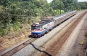 Amtrak 908 action K Kinzer Train Railroad Old Photo