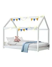 [Artiss] Casa Wooden House Bed Frame in White
