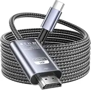 4K USB C to HDMI Cable 2M,USB Type C to HDMI Cable [Thunderbolt 3/4 Compatible] for MacBook iPad Pro/Air iMac,iPhone 15 Plus,Samsung S23 S22 S21 S20 S10 Surface Switch Android Phone to TV