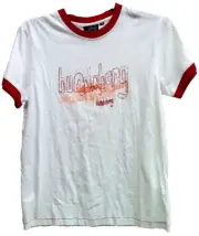 BUNDABERG RUM OFFICIAL MEN'S WHITE BUNDY T-SHIRT & RED TRIM ($29.95rrp) SIZE: M