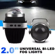 2X 2.0 inch Bi LED Fog Projector Lens 6000K Mini Fog Light Retrofit Universal