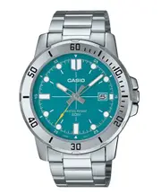 Casio Stainless Steel Turquoise Blue Dial Quartz MTP-VD01D-3E2V 50M Mens Watch