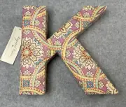 Raymond Waites Letter “K"Wall Decor Initial Monogram Boho Fabric Quilted Art