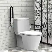 Foldable Toilet Grab Bar, Btstil Bathroom Handrail Drop Down Safety Support, Mobility Aid Disability Aid Rail Wall Mounted Toilet Support for Disabled Elderly Pregnant Woman