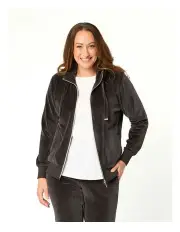 [Fella Hamilton] Vance Velour Zip Up Jacket in Black