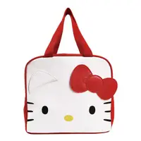 在飛比找PChome24h購物優惠-Hello Kitty 尼龍方形手提保冷便當袋 (紅大臉款)