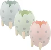 SHOWERORO 3pcs Dinosaur Egg Pen Holder Cosmetic Desk Color Organizer Brush Makeup Dinosaur Eggs Plastic Pencil Container Pencil Cases Cartoon Pen Holder Plastic Stationery Container Pp