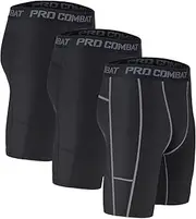 [SWONES] Men's Compression Shorts 3 Pack,Workout Shorts,Running Shorts,Training Quick Dry Athletic Shorts