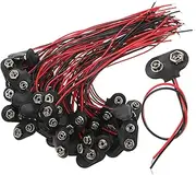 PHENOFICE 50pcs Battery Clip Connectors Leads for Electronics Projects and Experiments Battery Connector for Led Strips and Development Boards