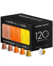 ROSSO CAFFE Espresso for Nespresso Machines - 120 Coffee Pods Flavor Pack - V...
