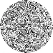 Slipmat Slip Mat Scratch Pad Felt for Any 12" LP DJ Vinyl Turntable Record Player Custom Graphical - Paisley WH-BK