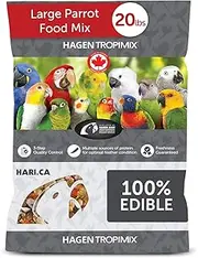 Tropimix Large Parrot Food Mix, Premium Blend of Human-Grade Grains, Legumes, Nuts, Fruits & Vegetables, 20 lb Bag