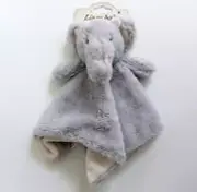 Linzy Baby Gray Elephant Fuzzy Plush Lovey Baby Security Blanket Rattle
