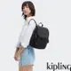 『猴子包』Kipling 曜岩黑品牌經典圓標拉鍊掀蓋後背包-CITY PACK S