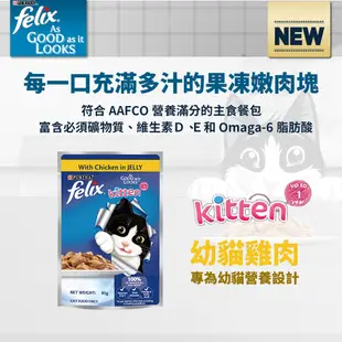 【贈品】Felix 貓咪主食餐包 成貓 鮭魚 85g