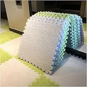 Generic 20pcs 12""x12"" Interlocking Foam Mats Plush Mat Fluffy Carpet Tiles Plush Rug Bedroom Floor Tiles Soft Play Mat Puzzle Floor Mat Pink+Blue THK 6mm