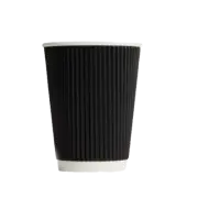 12oz Ripple Wall Coffee Cups - Black (500pcs/ctn)