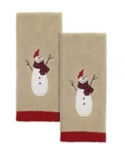 - Fingertip Towels, Soft & Absorbent, Embroidered, 2pc Fingertip Towels