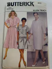Dress Belt Top Skirt 14 16 18 Butterick 4913 Sewing Pattern UC VTG Tracy Loose