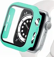 Screen Protector Compatible for Apple Watch Case 45mm 41mm Hard PC Case with HD Tempered Glass Screen Protector Protective Cover for iWatch Accessories Bumper Compatible for Apple Watch Series 7