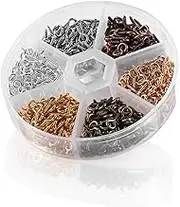 TEHAUX 600pcs Small Screw Eye Pin Jewelry Making Threaded Hook Jewelry Eye Screw Art Craft 4x8mm