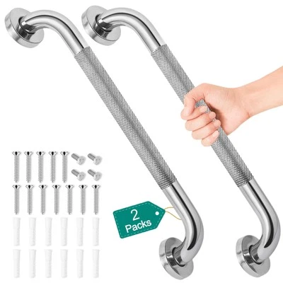 2 Pack 16 Inch Grab Bars for Bathtubs and Showers, Safety Bathroom Shower Gra...
