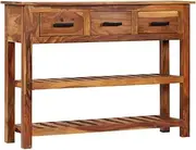 Acacia Sideboard with 3 Drawers - Solid Wood Storage Cabinet for Kitchen, Living, Dining Room, Buffet, Table, Bar - 110x30x80 cm