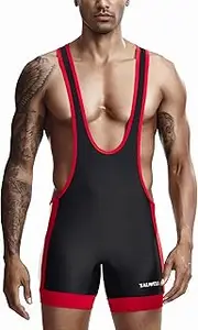 [AIEOE] Men's Wrestling Jersey Wrestling Singlet Jersey Sports Jumpsuit Athletic Supporters Weightlifting Bodysuit One Piece