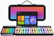 PopuMusic Music Password Portable Smart Piano Keyboard with Rainbow Light Keys