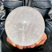 4.4LB Natural White Crystal Clear Quartz Crystal Sphere Ball Healing