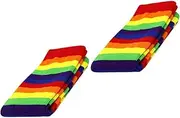 WOFASHPURET Soft Breathable Child Socks 2 Pairs Fun Striped Fluffy Stockings for Boys and Girls