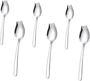OFFSCH 6 Pcs Stainless Steel Sporks Multi Functional Cutlery for Salad Dessert for Outdoor Picnics Comfortable Grip Dishwasher Safe for All Ages