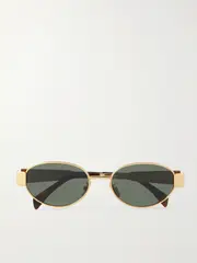 [CELINE Eyewear] CELINE Eyewear - Oval-frame Gold-tone And Tortoiseshell Acetate Sunglasses - One size One size Gold