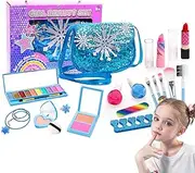 Toy Makeup | Washable Make Up Toy Kit | Makeup Girls Toys with Cosmetic Bag, Real Makeup Sets for Toddler Christmas Birthday Toys for 3-12 Year Old Girls