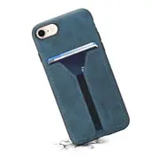 Denior For Apple iPhone 7/ 8 Leather Case with Elastic Wallet Card Holder Slot Pocket Cover – Blue