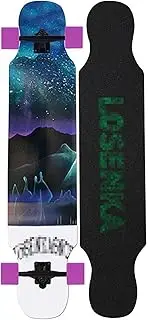 Sports Longboard Skateboard, 42-inch 8-Layer Maple Fantasy Star Pattern Beginner Skateboard Suitable for Young Adults