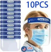 10 Pack Safety Full Face Shield Reusable Protection Cover Face Eye Cashier Helme