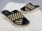 NEW NO BOX Franco Sarto Womens Pamala Black Espadrilles Size 8 SLIP ON SANDAL
