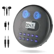 Portable CD Player with Dual Stereo Speakers, Rechargeable Walkman CD Player ...