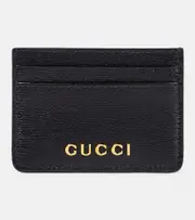 [Gucci] Gucci Gucci Script leather card holder One Size black