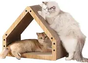 FUKUMARU Cat Scratcher, Cardboard Cat House, Cat Scratcher House, Cat Scratch Pad, Protecting Furniture Cat Scratching Cardboard, Cat Scratch Bed for All Cats