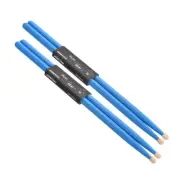 2 Pair Wood Drumstick Anti Slip Handle Grips 5A Blue Drum Stick Wood Tip