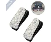 Sunglass Holder for Car Sun Visor,2 Pack Glasses Holder Clip Hanger, Multi