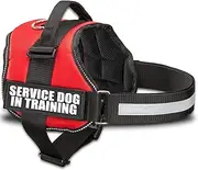 Service Dog Vest Harness with 2 Reflective Service Dog in Training Vest Patches, for Working Dogs Sizes Small, Medium, Large, Swap Patches with Your Support Patch Preference, by Industrial Puppy