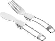 LABRIMP Stainless Steel Camping Knife and Fork Set Tableware Set Portable Outdoor Use Metal Cutlery