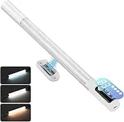 Rechargeable Under Cabinet Lighting, LED Closet Lights Motion Sensored with Digital Display, 3 Color Dimmable Indoor Rotatable Under Cabinet Lighting Wireless for Kitchen, Magnetic Mounting - 2 Pack